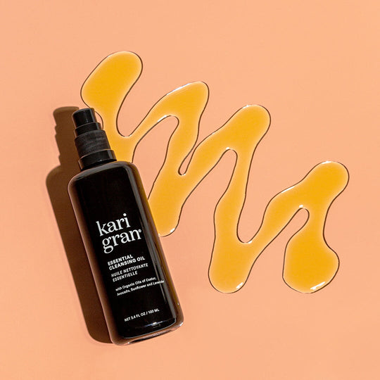 Kari gran Cleansing oil with product next to it