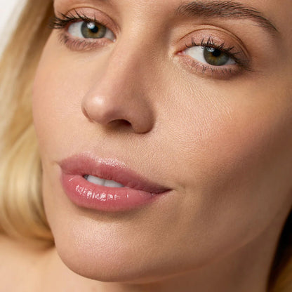 model wears lip whip blush 